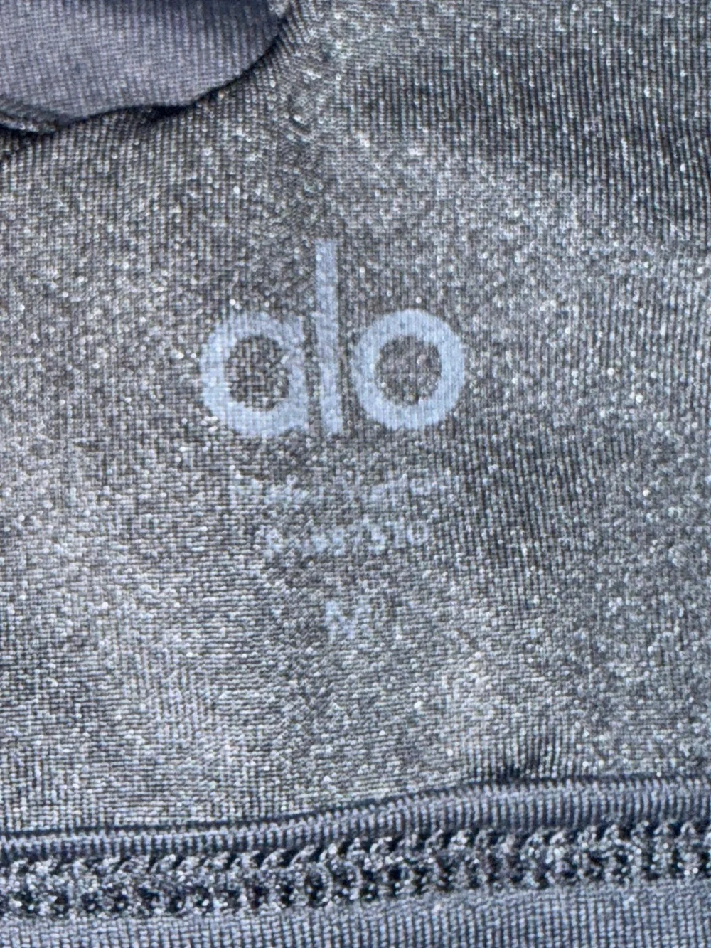 Alo Yoga 'Peak' Cutout Crop Top Sports Bra Black Asymmetrical Size Medium